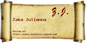 Zaka Julianna névjegykártya